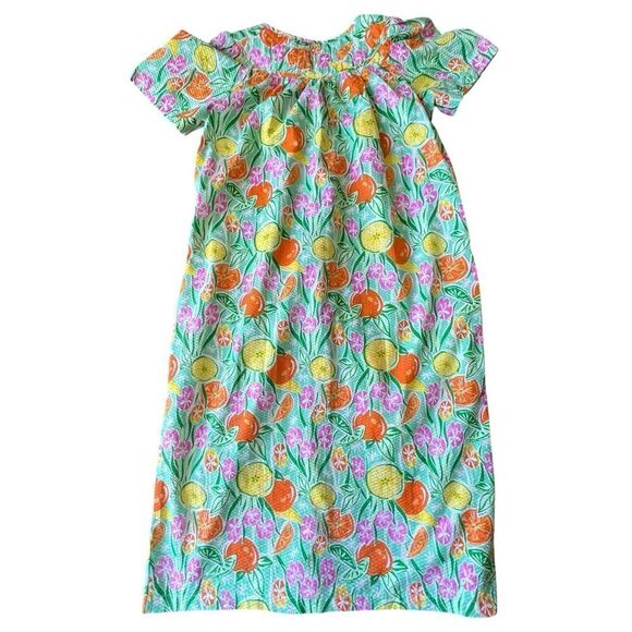 Vintage Pearl Snap Women’s Lounge Dress Small Fruit Print Short Sleeve - Picture 2 of 6